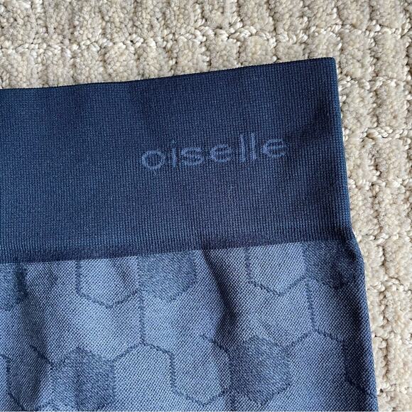 oiselle Blue Honeycomb Crop Leggings Size S - Picture 3 of 5